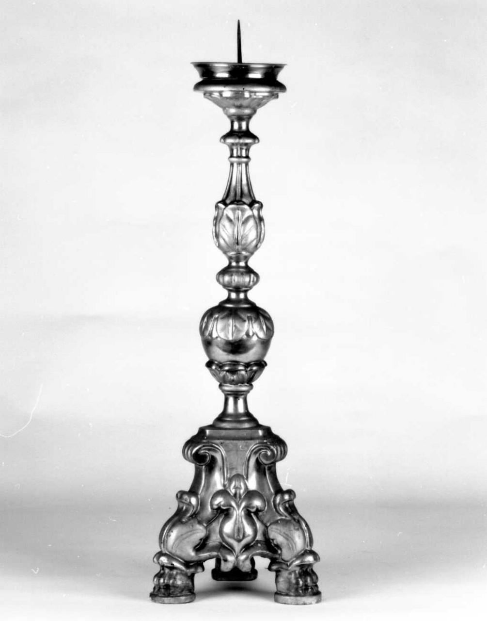 candeliere d'altare, serie - bottega emiliana (seconda metà sec. XIX)