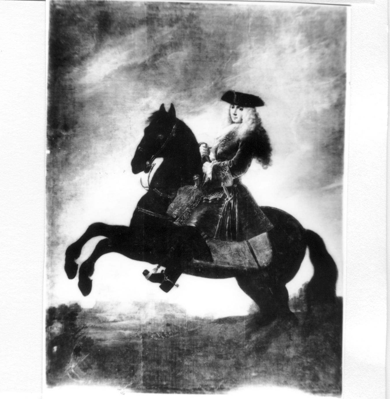 ritratto di principe estense a cavallo (dipinto) - ambito europeo (fine sec. XVII)