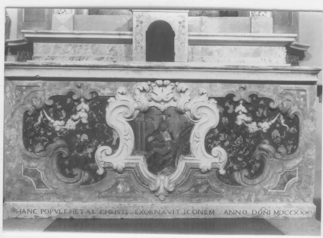 paliotto di Gaetti Paride - bottega modenese (secondo quarto sec. XVIII)