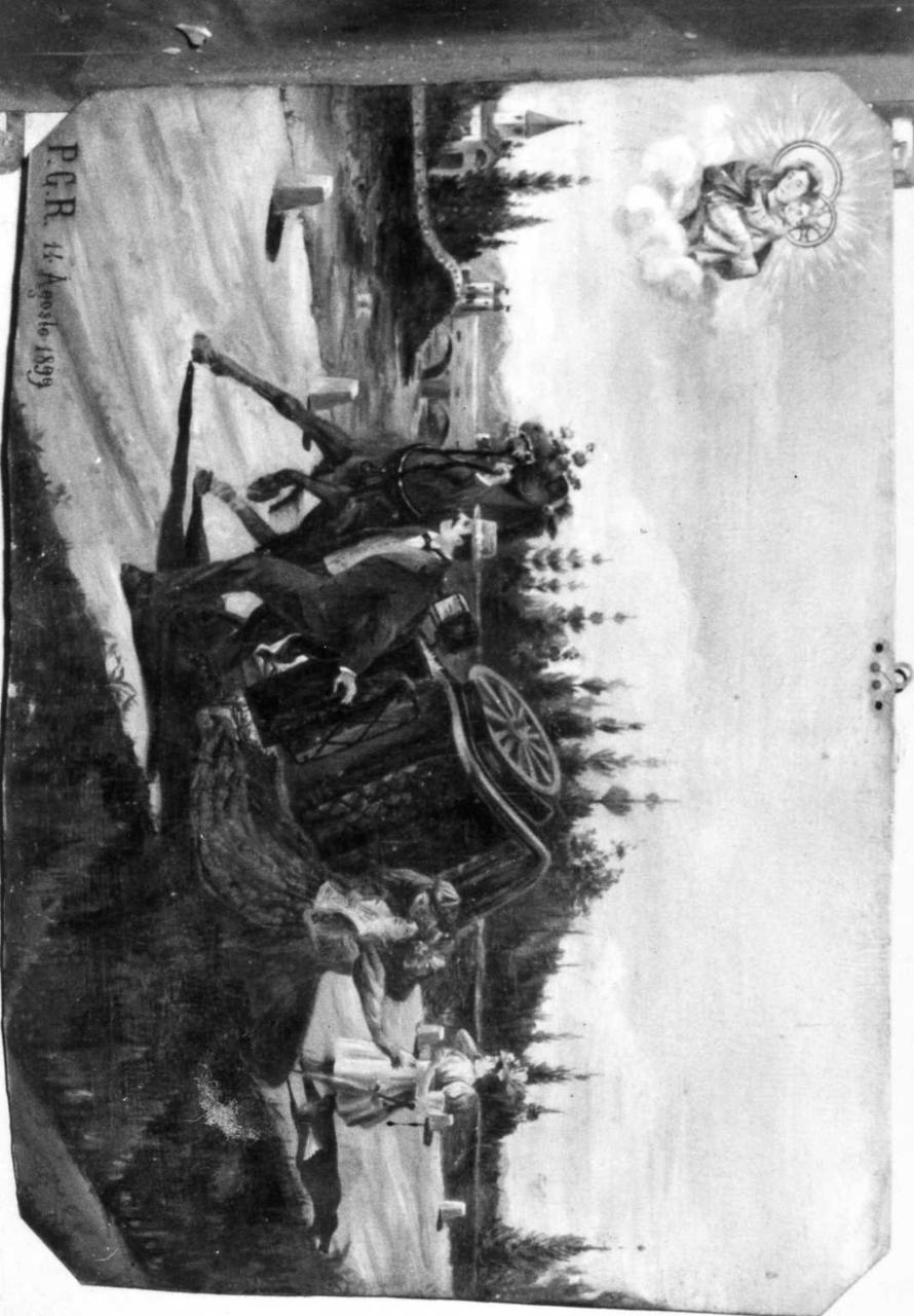 una donna che cade da un calesse (ex voto) - ambito modenese (fine sec. XIX)