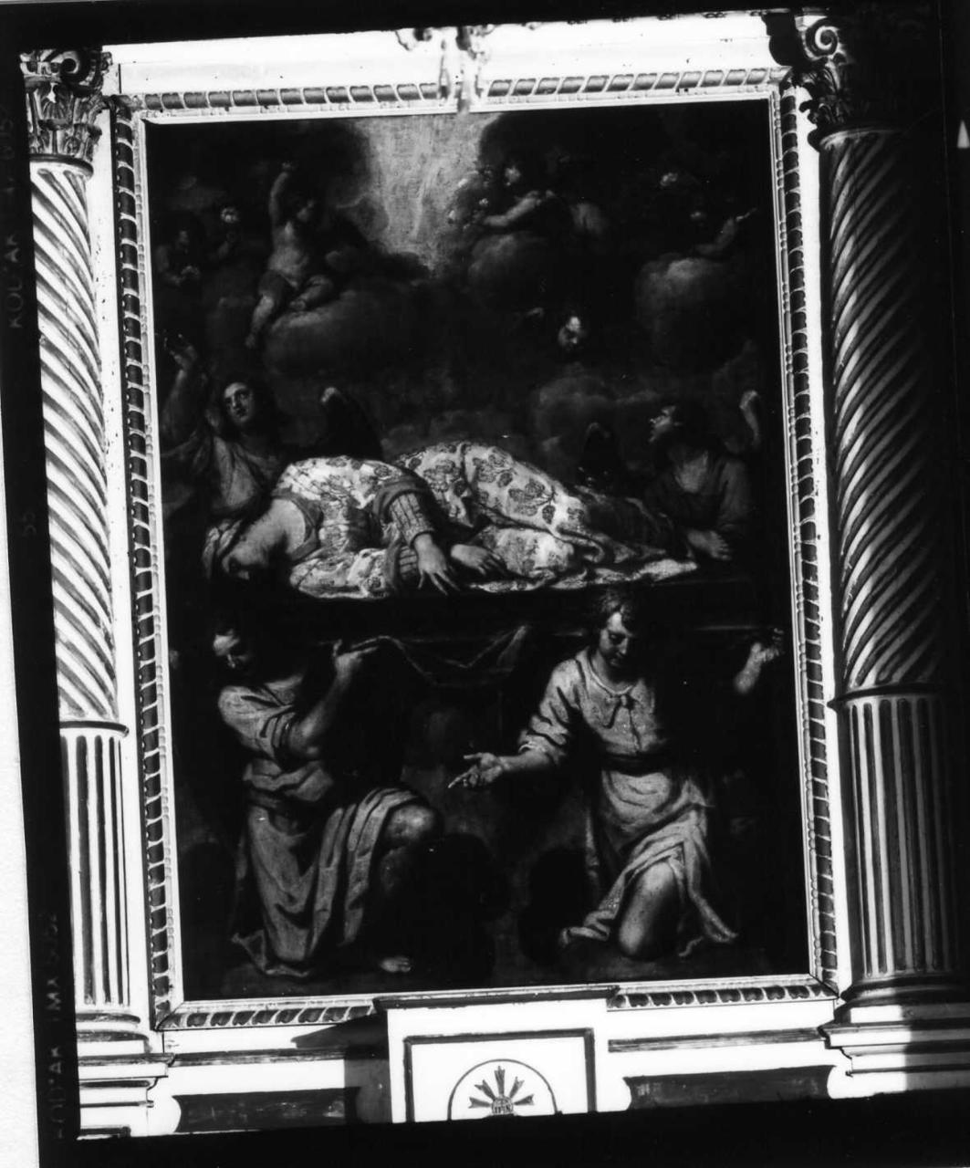 Santa Cecilia portata dagli angeli (dipinto) di Ponzone Matteo (sec. XVII)