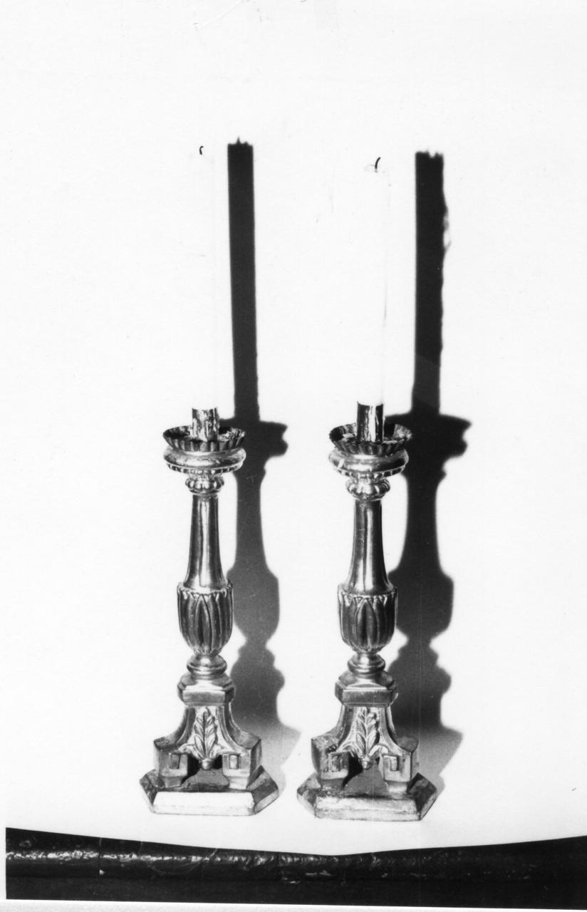 candeliere, serie - bottega emiliana (fine/inizio secc. XVIII/ XIX)