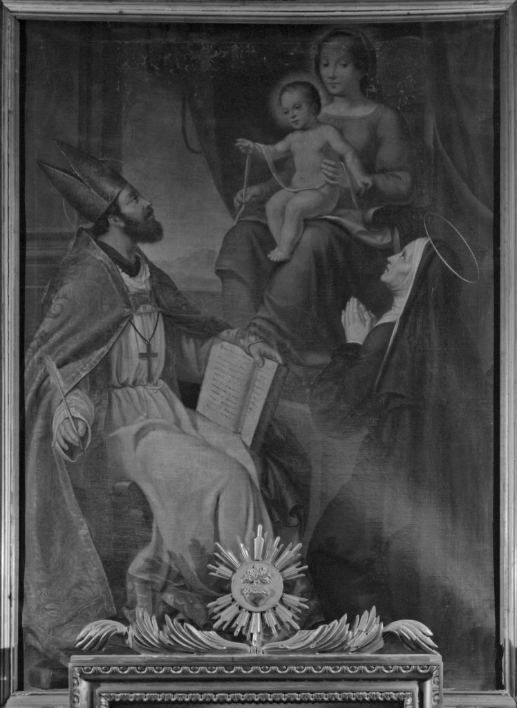 Madonna della Cintola con Sant'Agostino e Santa Margherita (dipinto) di Malatesta Adeodato, Malatesta Massimiliano (sec. XIX)
