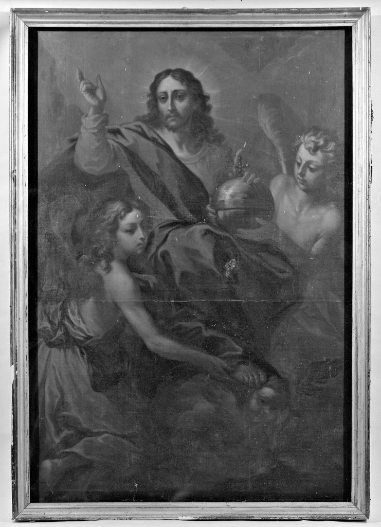 Cristo Redentore con angeli (dipinto) - ambito emiliano (sec. XIX)