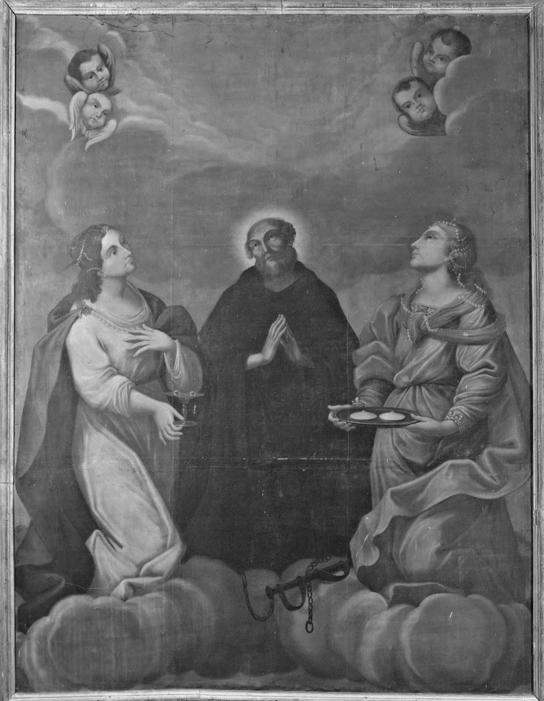 Santa Lucia, San Leonardo, Limosino e Sant'Agata (dipinto) - ambito emiliano-lombardo (sec. XVIII)