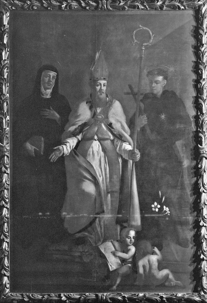 Sant'Agostino, Santa Monica e San Nicola da Tolentino (dipinto) - ambito emiliano (metà sec. XVII)