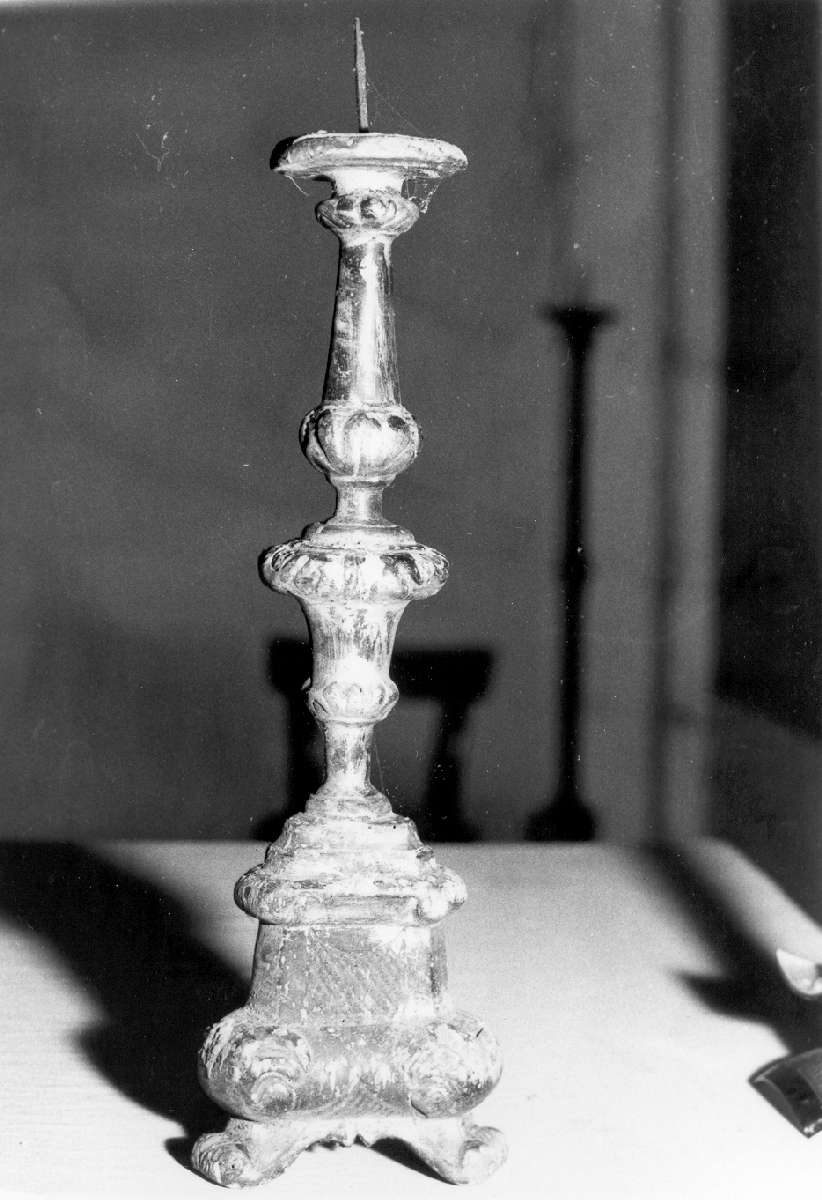 candeliere d'altare, serie - manifattura emiliana (inizio sec. XIX)