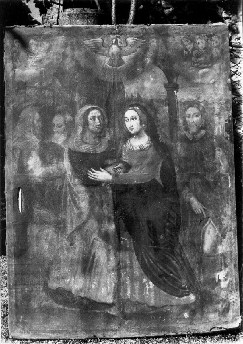 Maria Vergine in casa di Sant'Elisabetta con San Giuseppe, San Zaccaria e San Rocco (dipinto) - ambito reggiano (inizio sec. XVII)