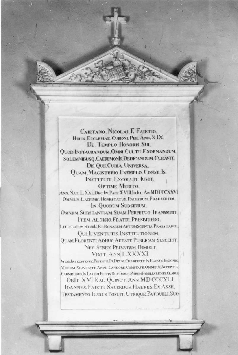 monumento funebre - manifattura emiliana (secondo quarto sec. XIX)