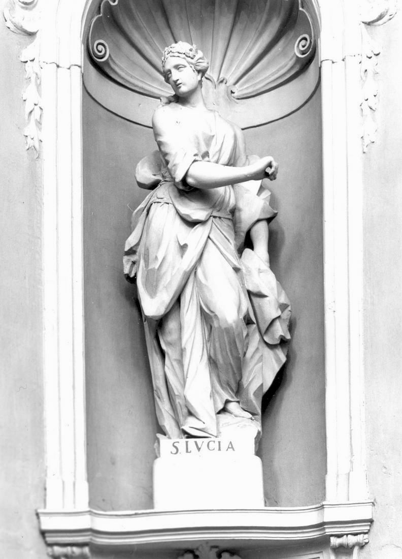 Santa Lucia (statua, elemento d'insieme) - ambito emiliano (prima metà sec. XVIII)