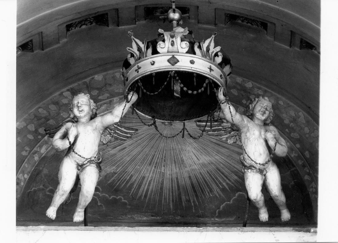angeli reggicorona (decorazione plastica) - ambito emiliano-lombardo (sec. XIX)
