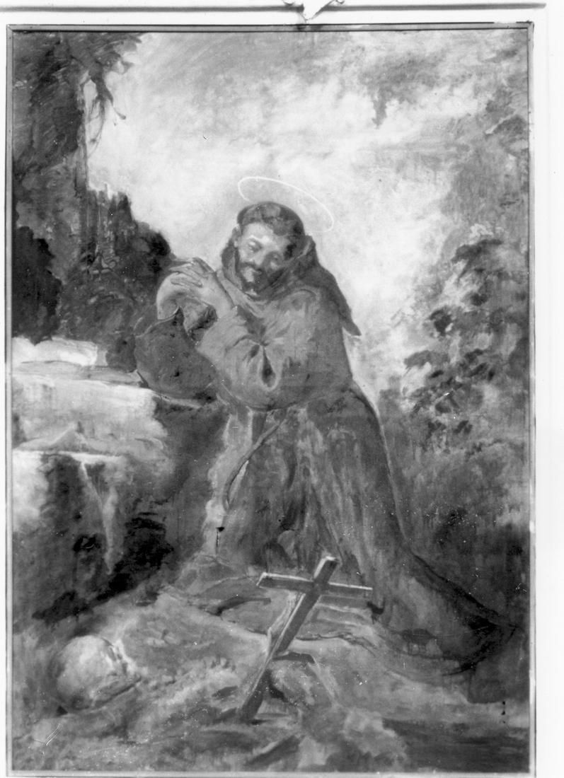 San Francesco d'Assisi in preghiera (dipinto) - ambito emiliano-lombardo (sec. XX)
