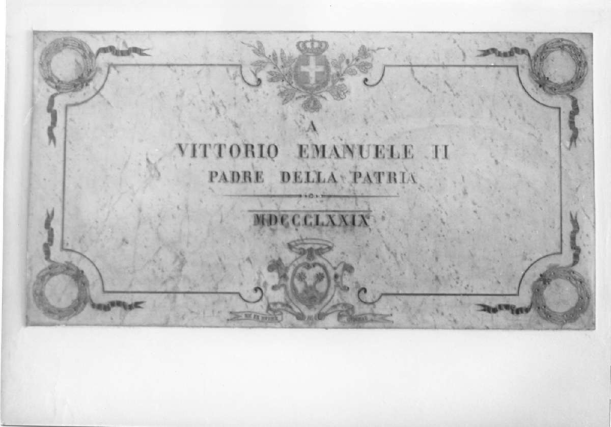 lapide commemorativa - produzione emiliana (sec. XIX)