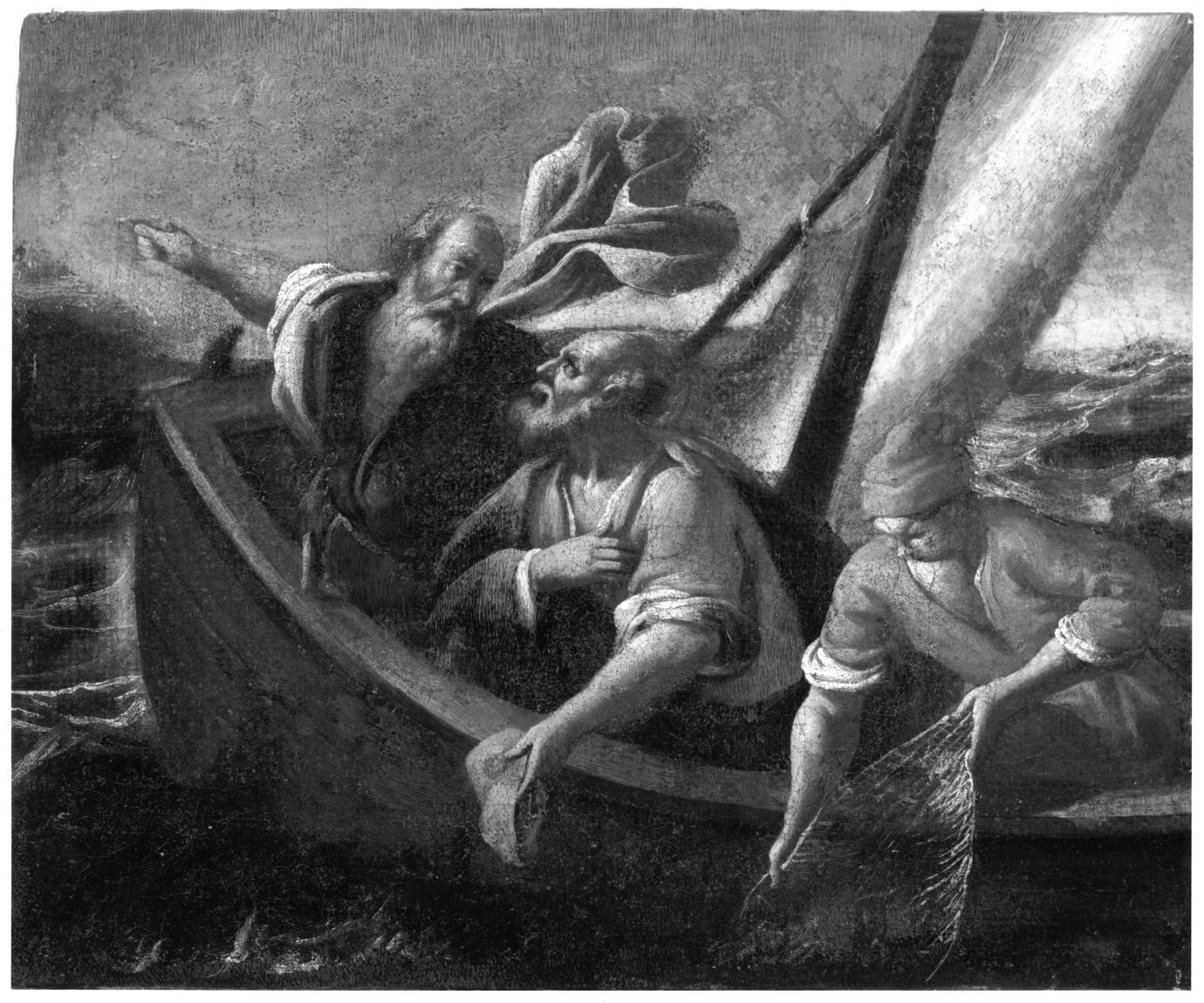 Pesca miracolosa (dipinto) di Romani Giuseppe (attribuito) (secc. XVII/ XVIII)