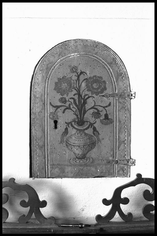 anta di armadietto per oli santi, serie - manifattura modenese (secc. XVII/ XVIII)