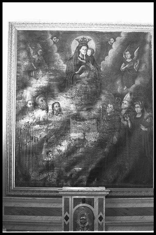 Madonna del Carmelo con San Rocco, Santa Lucia, San Francesco e altri santi (dipinto) - ambito modenese (sec. XVIII)