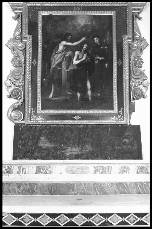 battesimo di Cristo con Sant'Antonio da Padova (dipinto) - ambito emiliano (seconda metà sec. XVII)