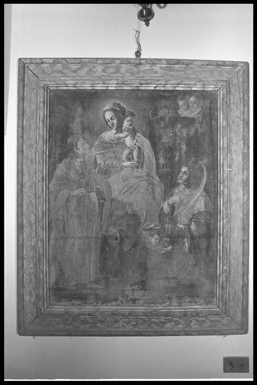 Madonna con Bambino e due santi (dipinto) - manifattura modenese (sec. XVIII)