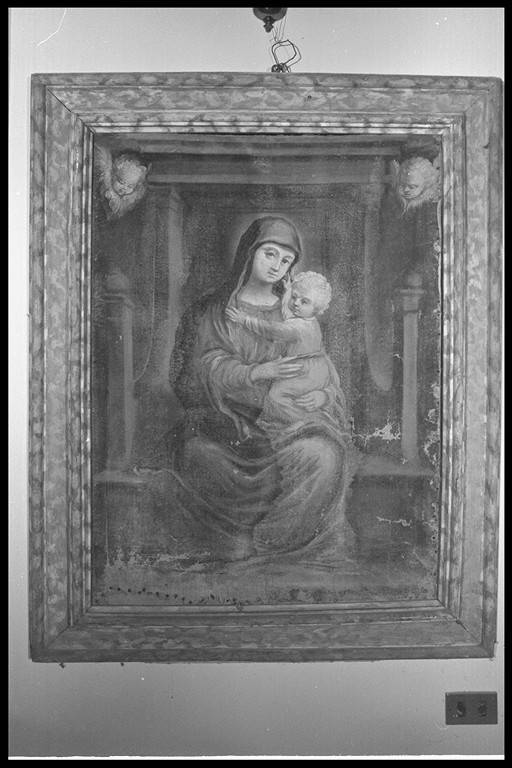 Madonna in trono con Bambino (dipinto) - manifattura modenese (secc. XVII/ XVIII)