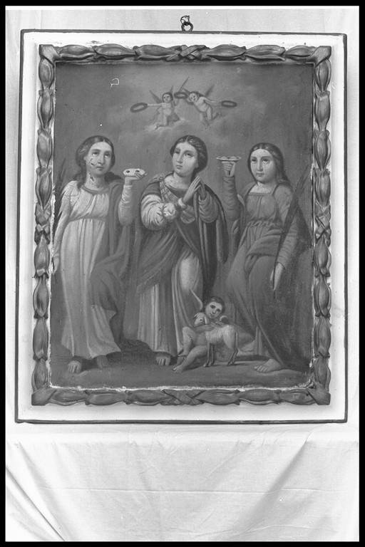 Santa Lucia, Sant'Agnese e Sant'Agata; natura morta (dipinto, serie) - ambito emiliano (prima metà, fine sec. XVIII, sec. XIX)