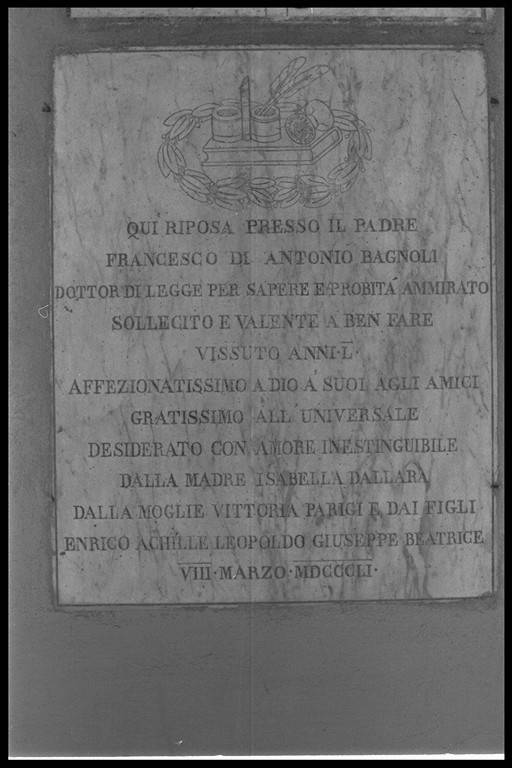 lapide tombale - produzione emiliana (sec. XIX)