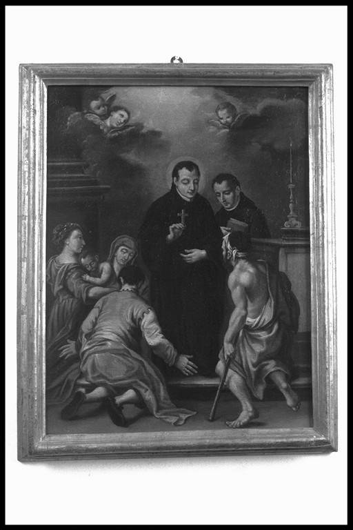 San Filippo Neri benedice poveri e infermi (dipinto) - ambito emiliano (sec. XVIII)