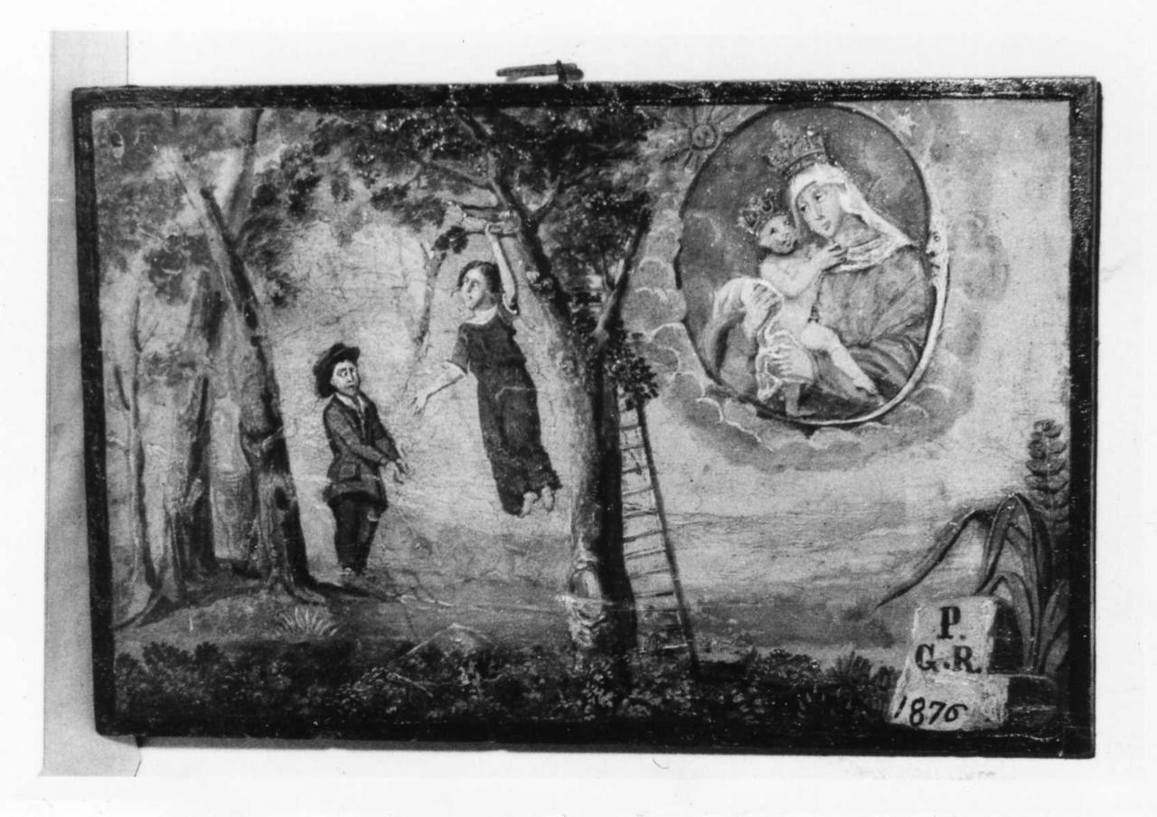 Donna che cade da un albero (ex voto) - ambito modenese (sec. XIX)