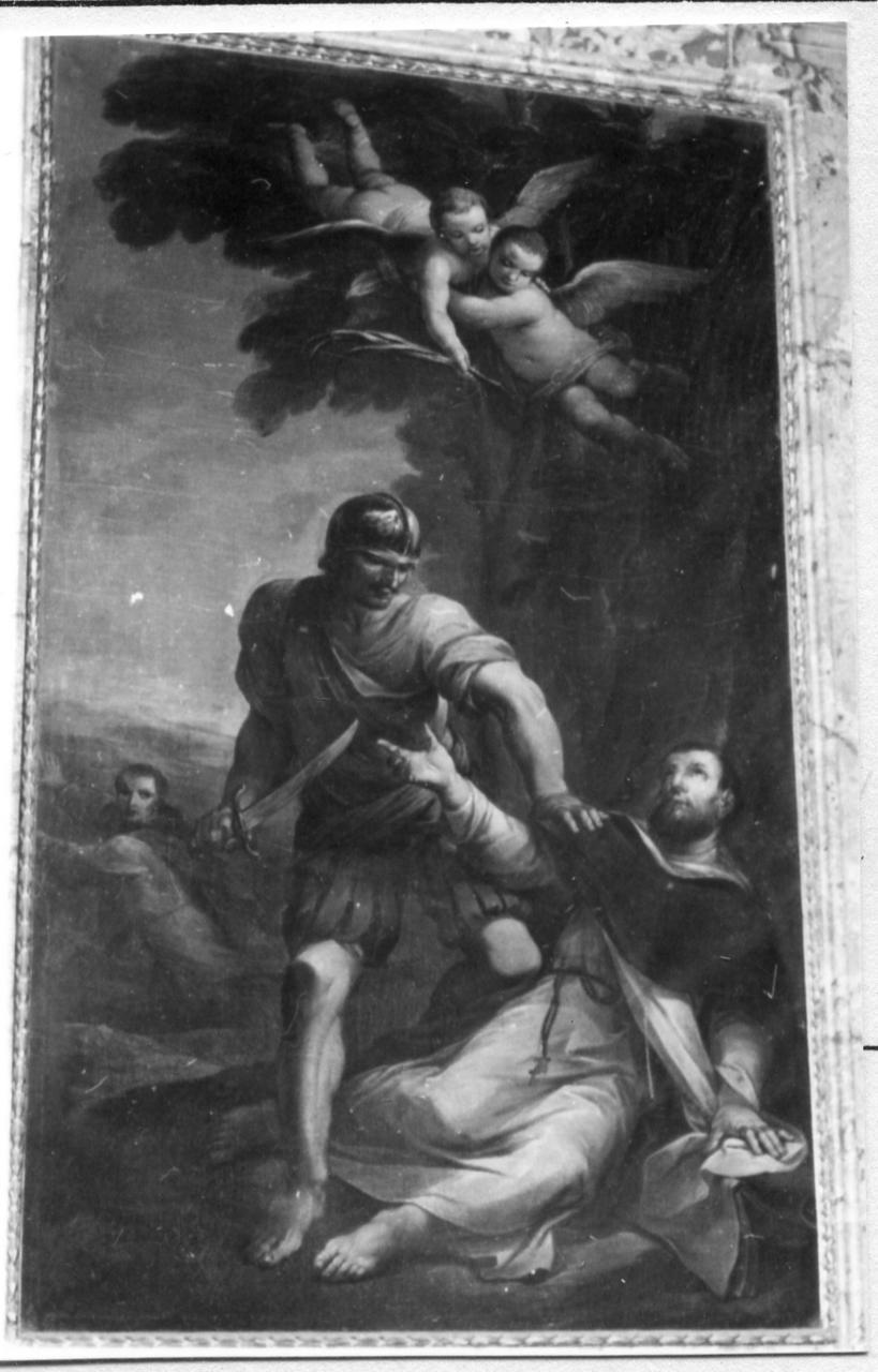 martirio di San Pietro da Verona (dipinto) di Vellani Francesco (sec. XVIII)