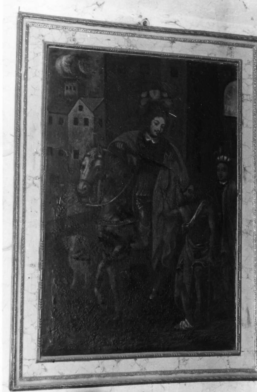 San Martino dona parte del mantello al povero (dipinto) - ambito modenese (fine sec. XVII)
