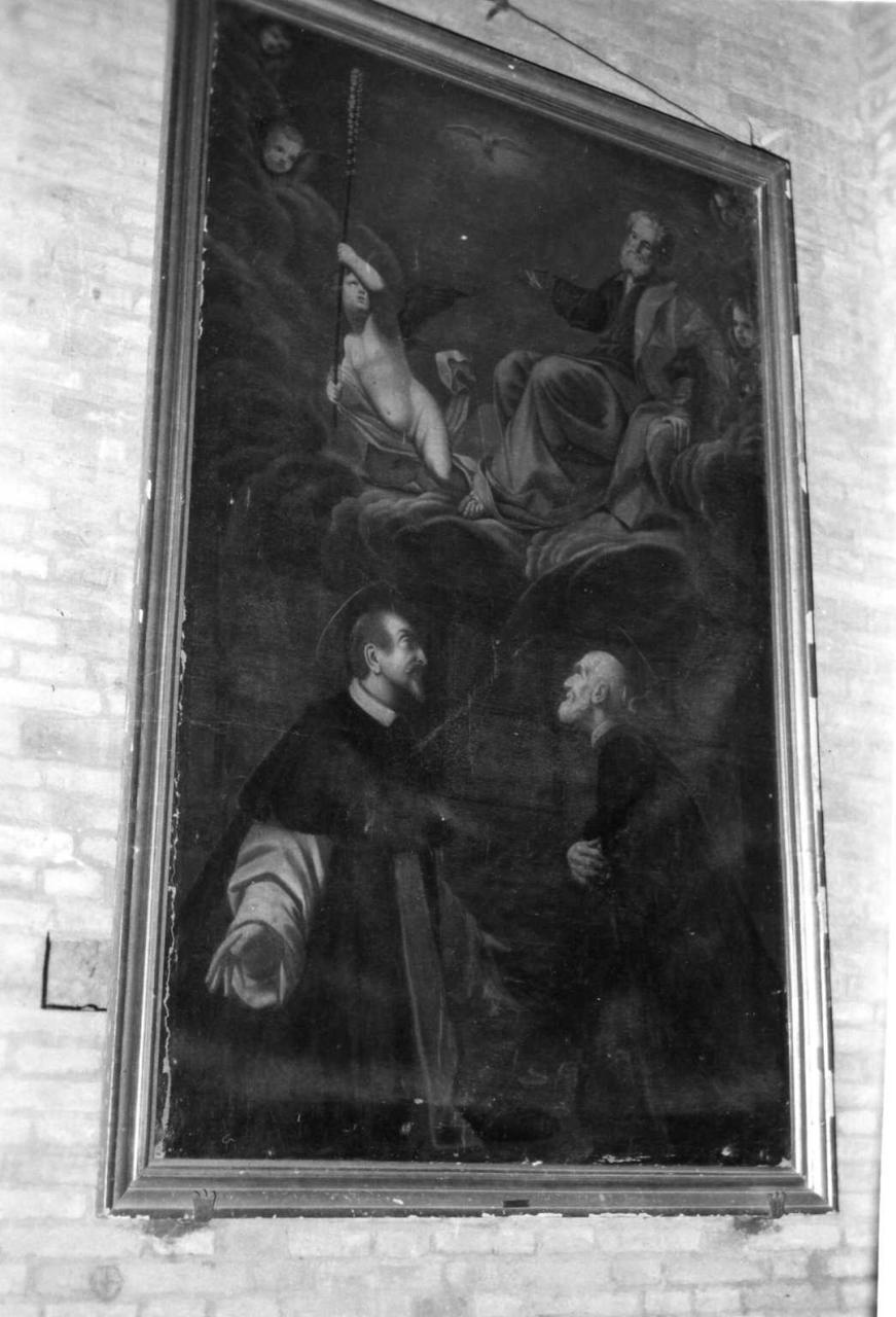 San Giuseppe in gloria, San Filippo Neri e il Beato Alberto Boschetti (dipinto) - ambito emiliano (seconda metà sec. XVII)