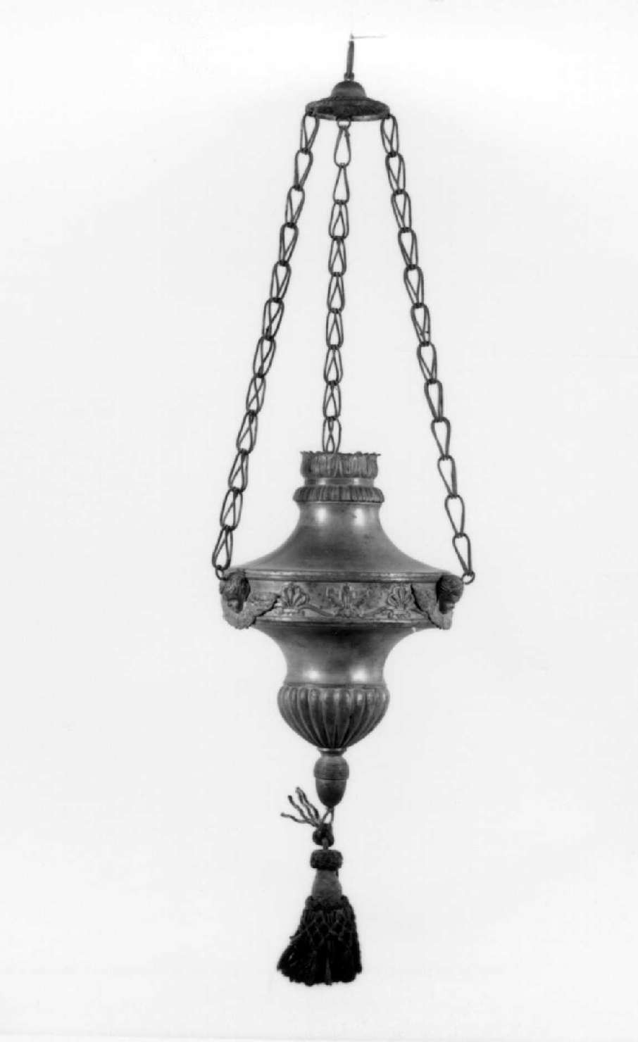 lampada pensile a vaso, serie di Zanetti G. B - ambito bolognese (sec. XIX)