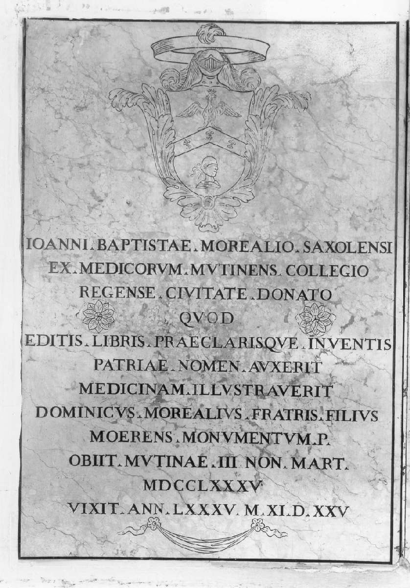 lapide commemorativa - manifattura sassolese (sec. XVIII)
