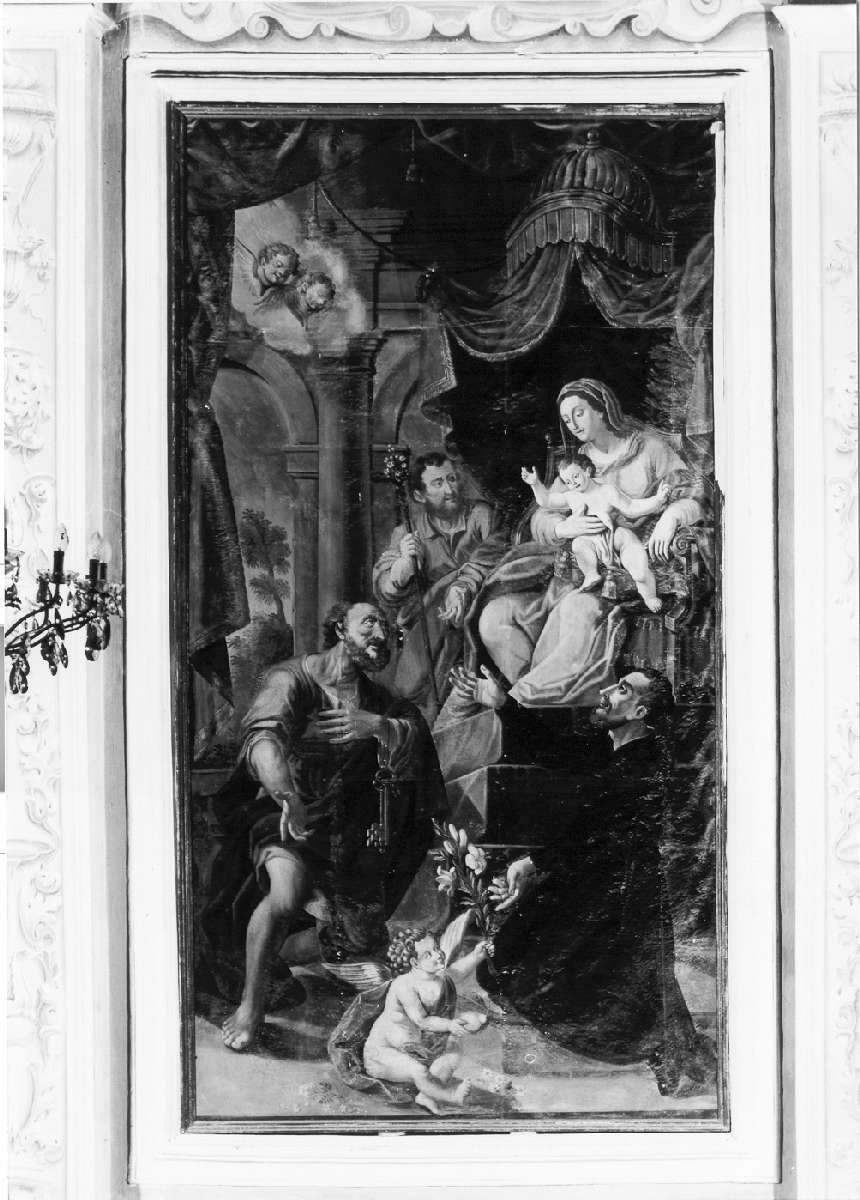 Madonna con Bambino e San Giuseppe, San Pietro e Sant'Ignazio di Loyola (?) (dipinto) - ambito emiliano (secc. XVII/ XVIII)
