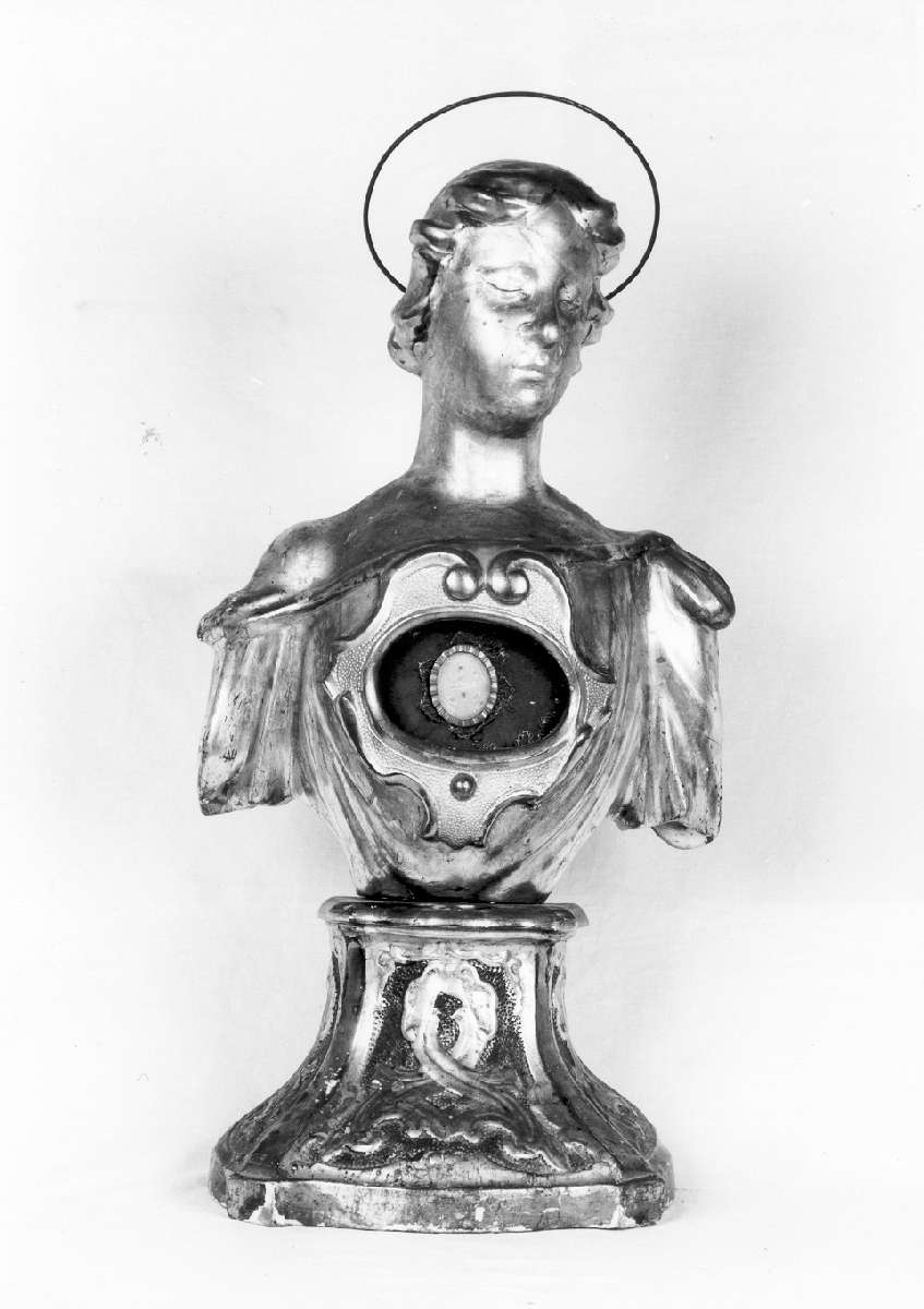 busto di santa (reliquiario - a busto) - manifattura emiliana (metà sec. XIX)