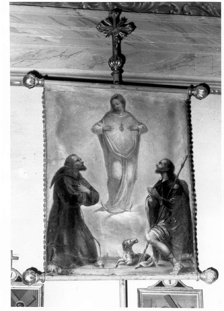 Madonna Immacolata con San Francesco e San Rocco (stendardo processionale) - ambito reggiano (sec. XIX)