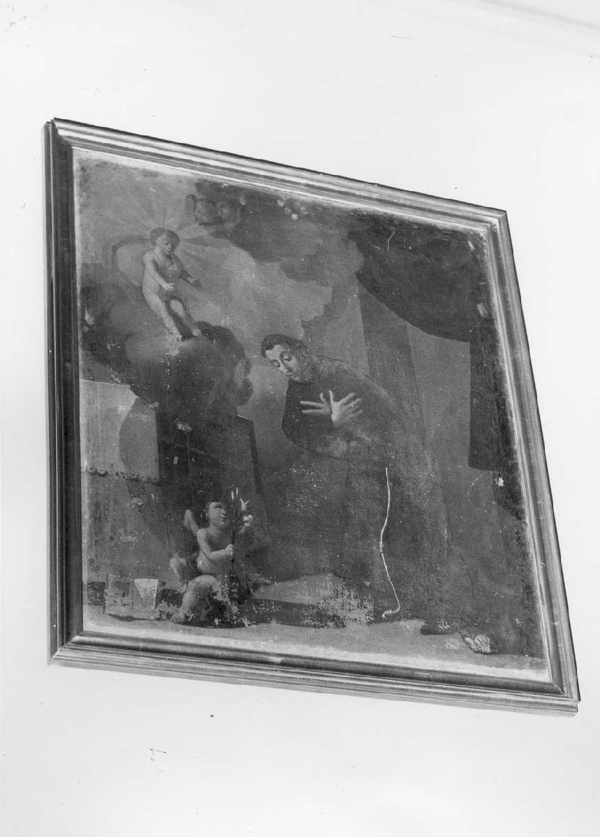 Sant'Antonio da Padova (dipinto, elemento d'insieme) - ambito emiliano (seconda metà sec. XVIII)