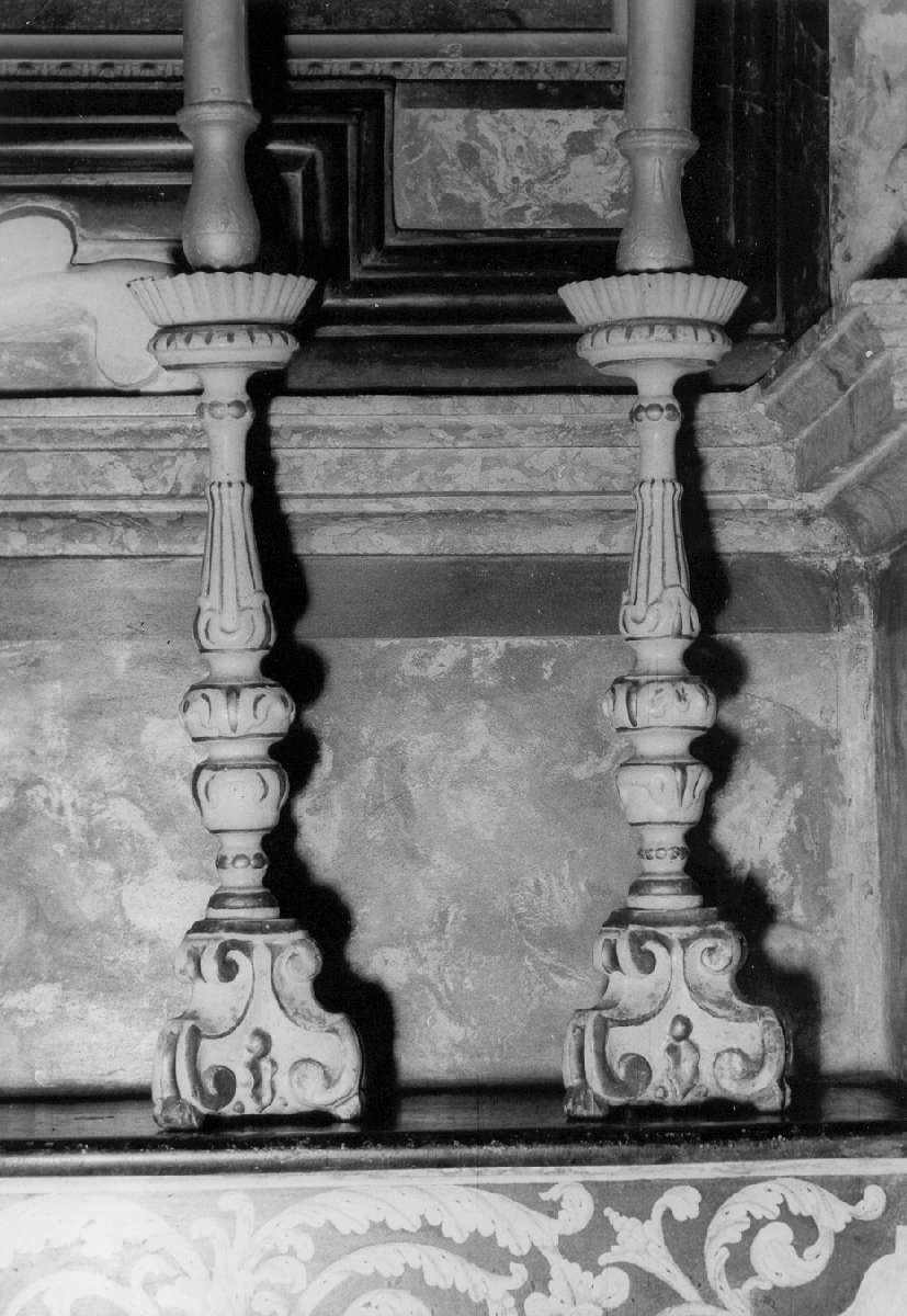 candeliere d'altare, serie - manifattura emiliana (ultimo quarto sec. XVIII)