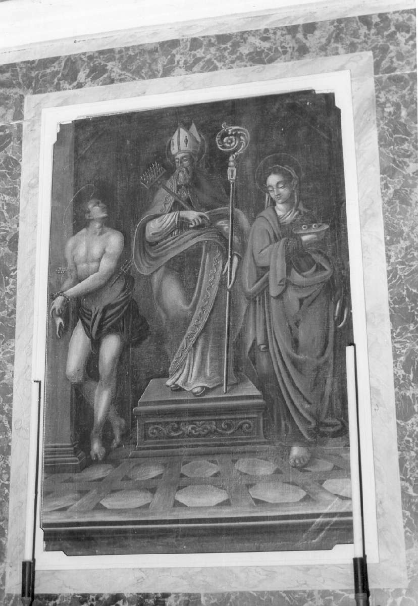 San Biagio, San Sebastiano e Santa Lucia (pala d'altare) - ambito emiliano (seconda metà sec. XVII)