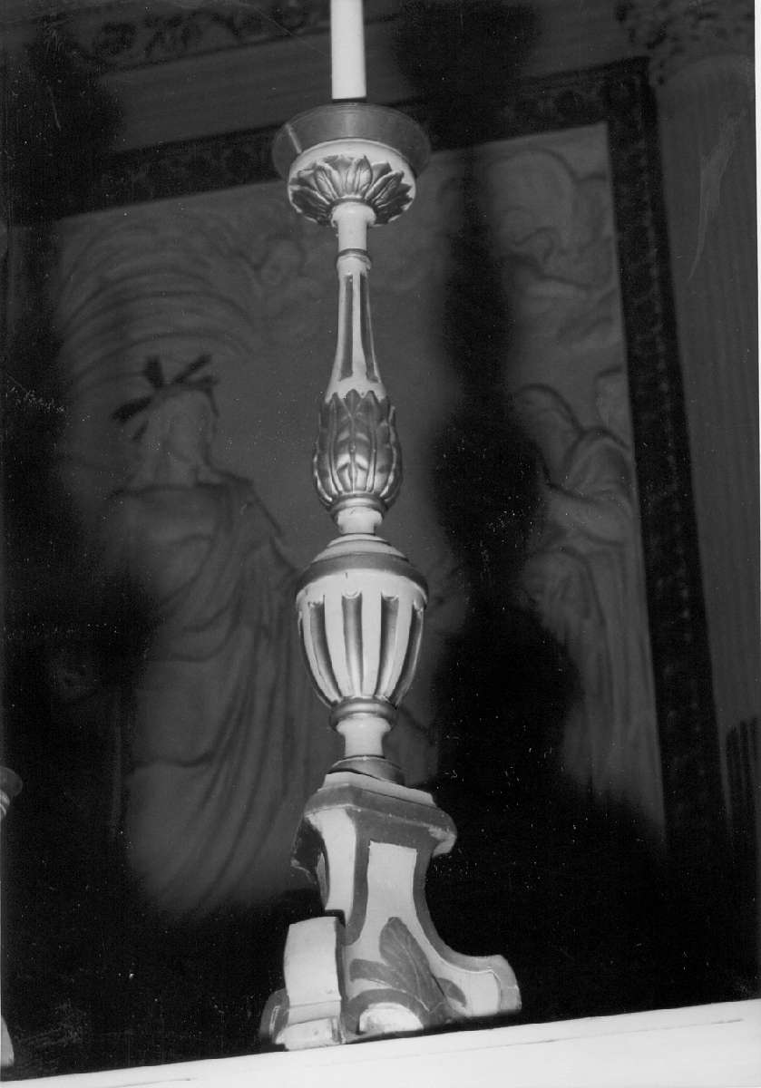 candeliere d'altare, serie - manifattura emiliana (prima metà sec. XIX)