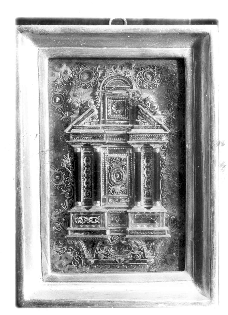 reliquiario - a tabella - manifattura reggiana (seconda metà sec. XVIII)