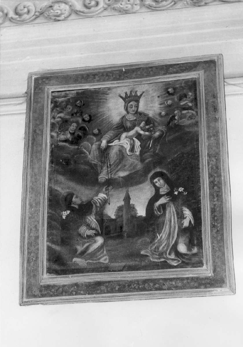 Madonna del Rosario con San Domenico e Santa Caterina (dipinto) - ambito reggiano (prima metà sec. XVII)