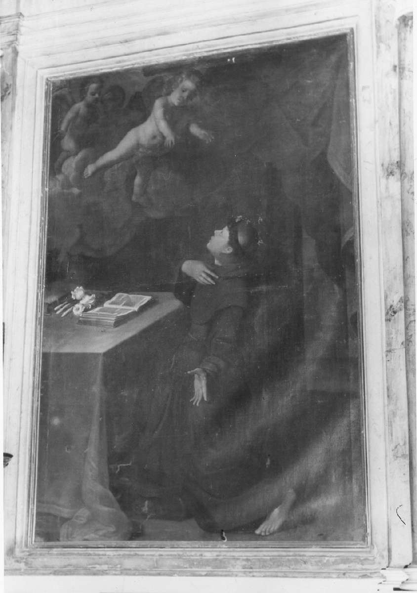 apparizione di Gesù Bambino a Sant'Antonio da Padova (pala d'altare) - ambito emiliano (inizio sec. XVIII)