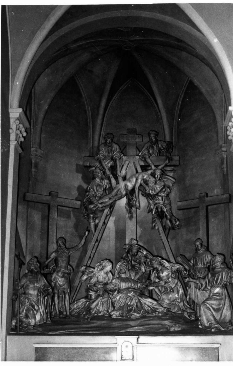 deposizione di Cristo dalla croce (gruppo scultoreo) di Begarelli Antonio detto Modana (sec. XVI)