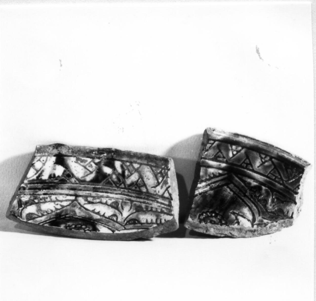 motivi decorativi (ciotola, frammento) - bottega emiliana (seconda metà sec. XV)