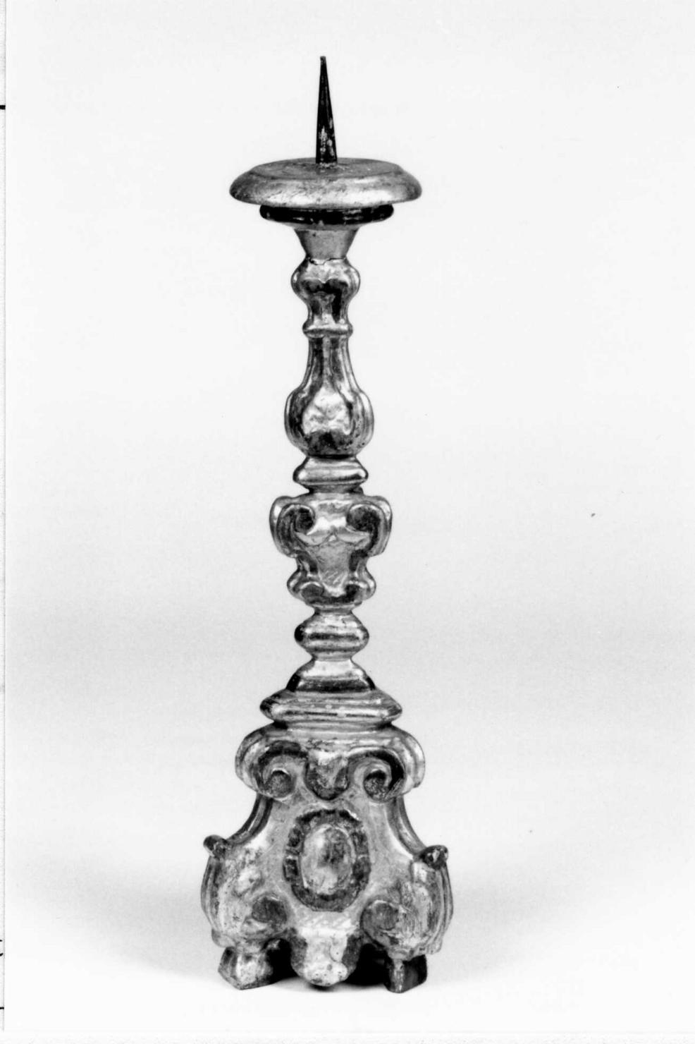 candeliere d'altare, serie - bottega emiliana (fine sec. XVIII)