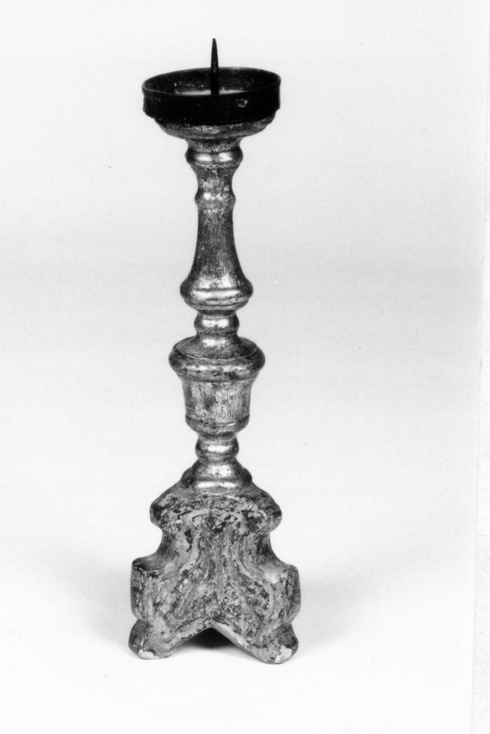 candeliere d'altare, serie - bottega emiliana (inizio sec. XIX)