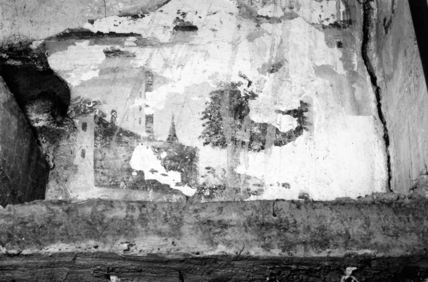 paesaggio (dipinto, frammento) - ambito emiliano (sec. XVII)