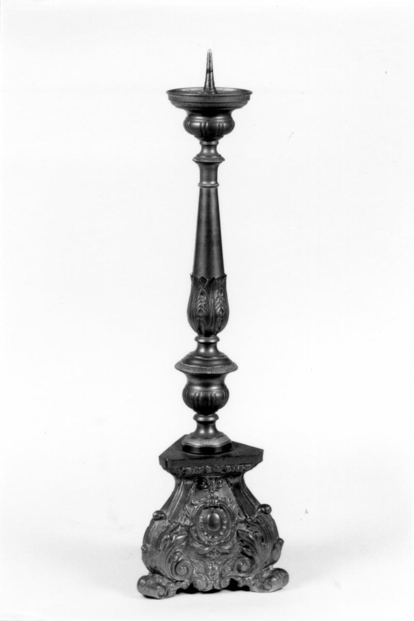 candeliere d'altare, serie - bottega emiliana (ultimo quarto sec. XIX)