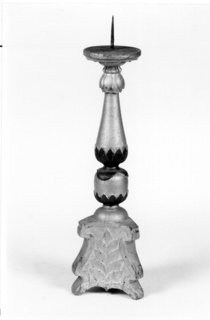 candeliere d'altare, serie - bottega emiliana (fine/inizio secc. XVIII/ XIX)
