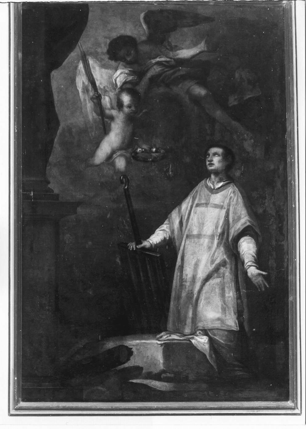 San Lorenzo con angeli ed attributi del martirio (dipinto) - ambito emiliano (prima metà sec. XVII)